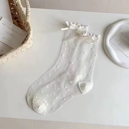🧦 TLOPA® Official Store – Ice Silk Breathable Socks with Polka Dot Design