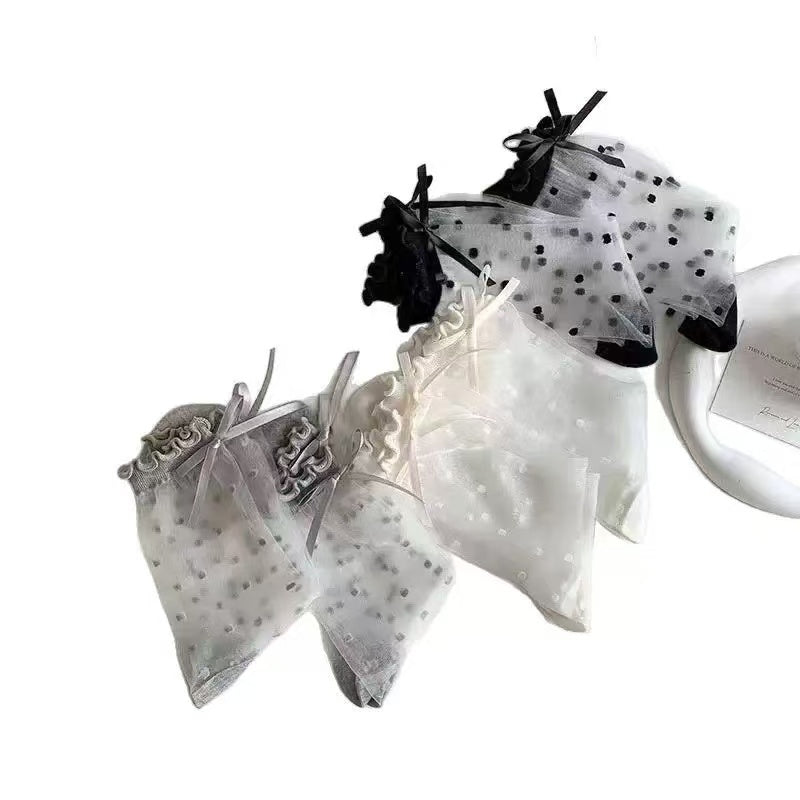 🧦 TLOPA® Official Store – Ice Silk Breathable Socks with Polka Dot Design